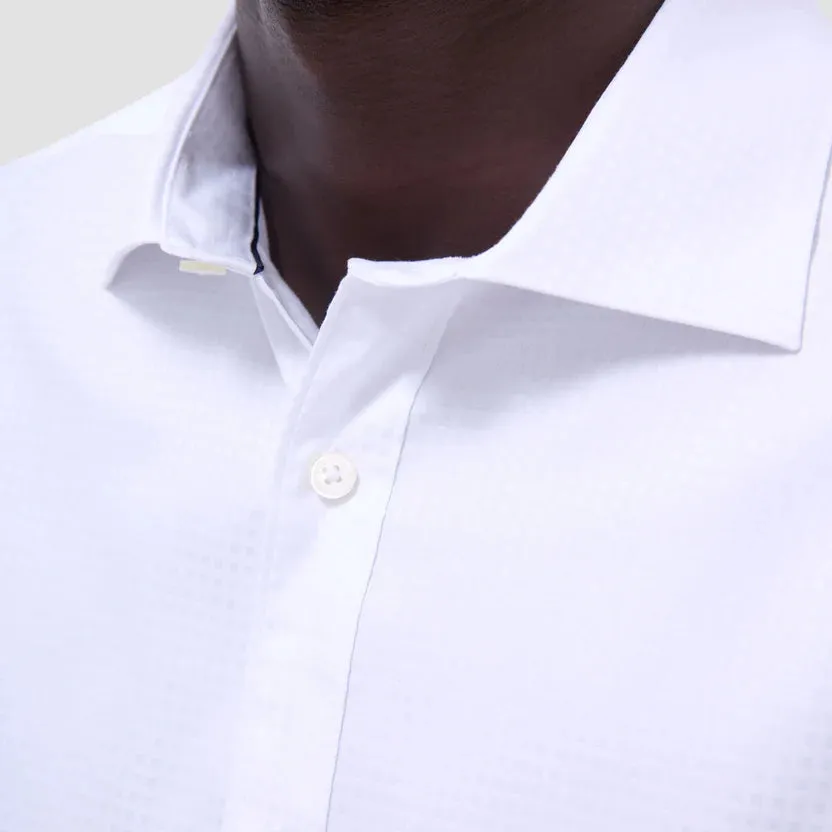 Bugatchi Axel Micro Check Long-Sleeve Shirt - White