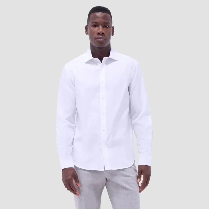 Bugatchi Axel Micro Check Long-Sleeve Shirt - White