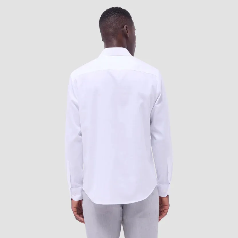 Bugatchi Axel Micro Check Long-Sleeve Shirt - White