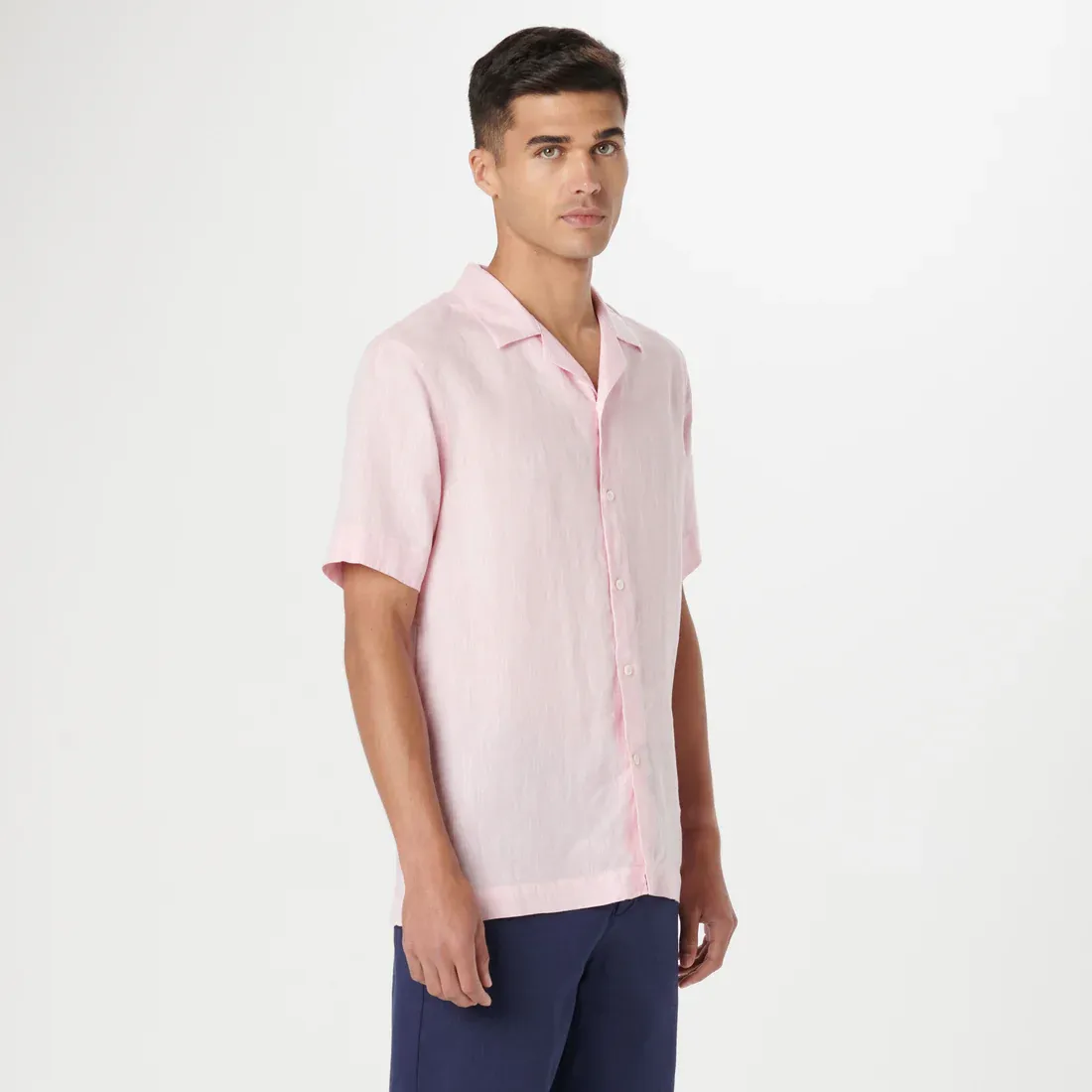 Bugatchi Jackson Short Sleeve Linen Shirt - Pink