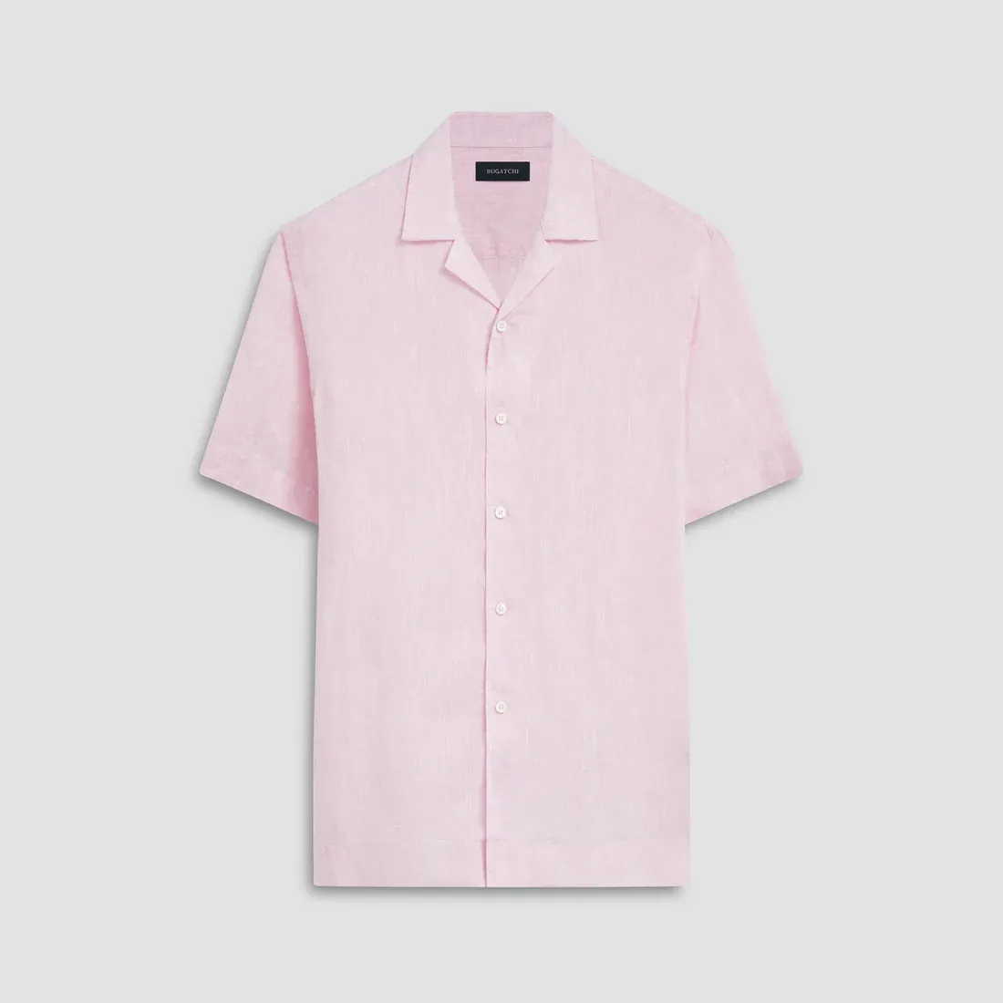 Bugatchi Jackson Short Sleeve Linen Shirt - Pink