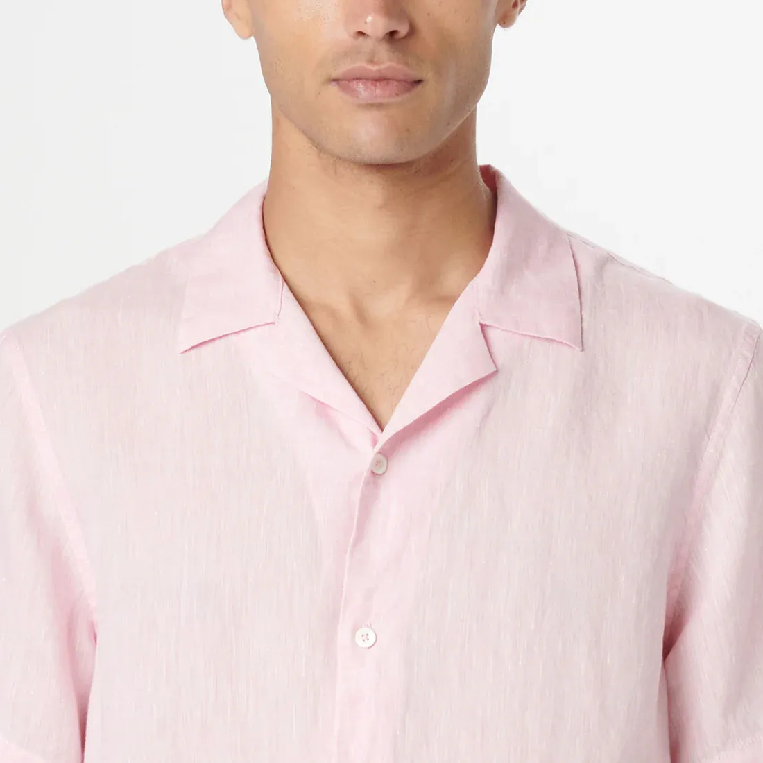 Bugatchi Jackson Short Sleeve Linen Shirt - Pink
