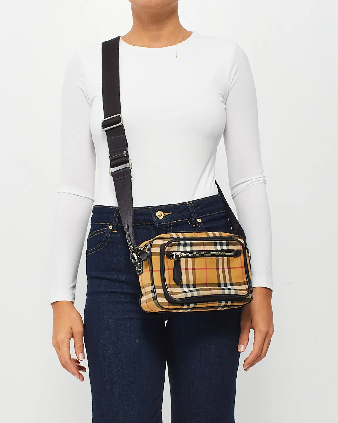 Burberry Beige Vintage Check Paddy Small Crossbody Bag