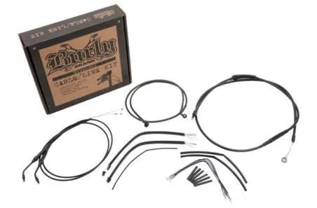Burly Brand B30-1004 Extended Cable/Brake Line Kit for 14in. Ape Handlebars - Black Vinyl