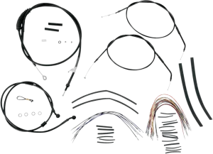 Burly Brand B30-1004 Extended Cable/Brake Line Kit for 14in. Ape Handlebars - Black Vinyl