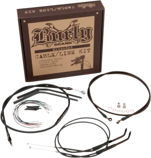 Burly Brand B30-1035 Extended Cable/Brake Line Kit for 16in. Ape Handlebars - Black Vinyl
