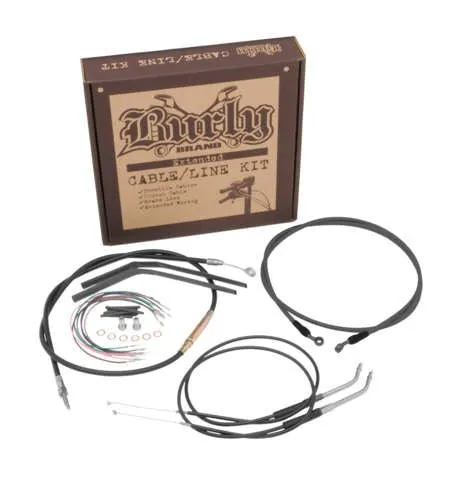 Burly Brand B30-1035 Extended Cable/Brake Line Kit for 16in. Ape Handlebars - Black Vinyl