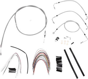 Burly Brand B30-1093 Extended Cable/Brake Line Kit for 18in. Gorilla Handlebars - Stainless Steel