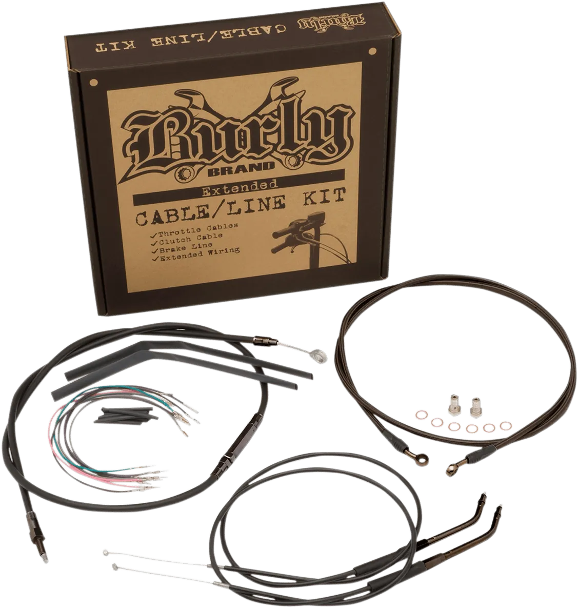 Burly Brand B30-1268 T-Bar Cable and Brake Line Kit - 12in.