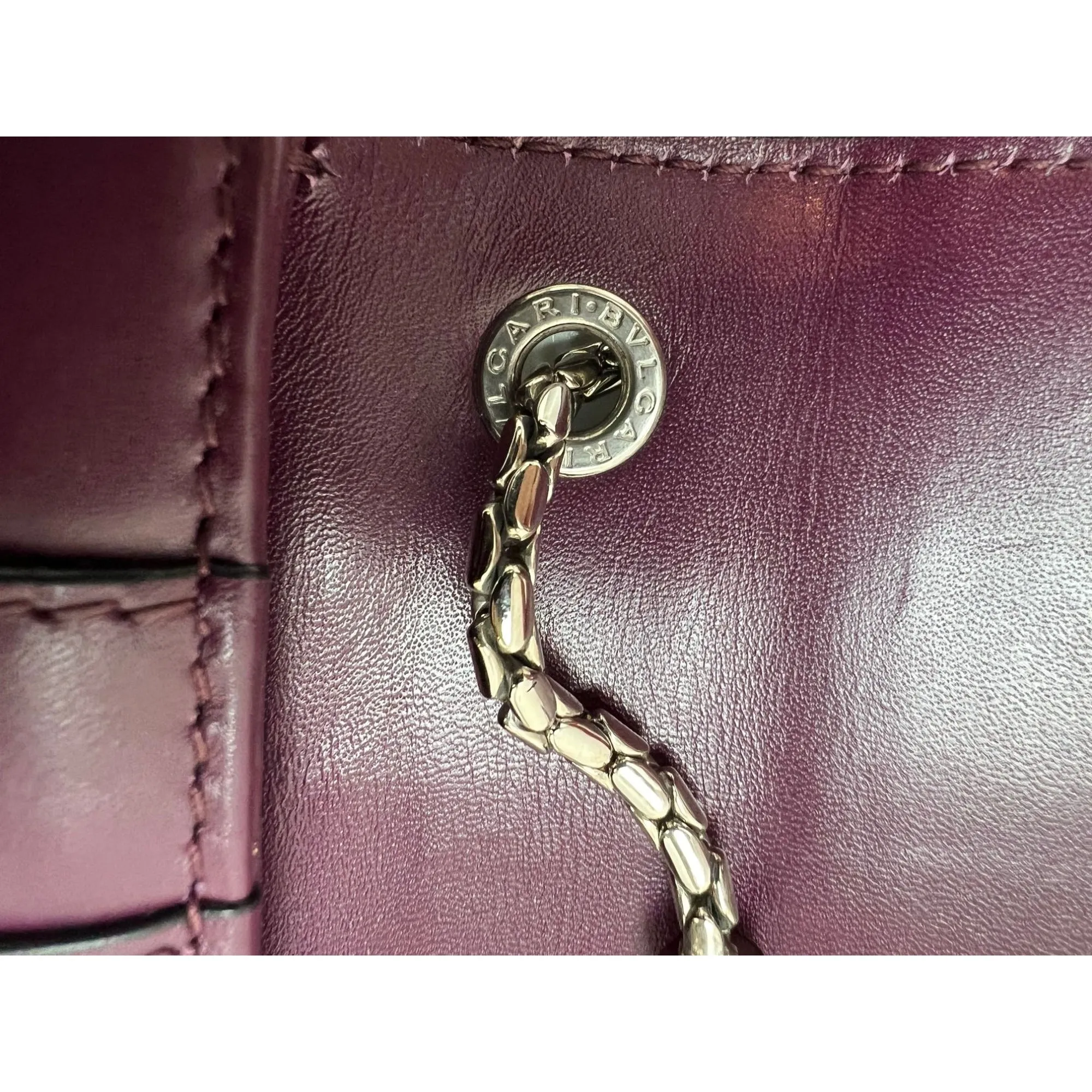 Bvlgari Calfskin Small Serpenti Forever Snake Plum Crossbody Bag