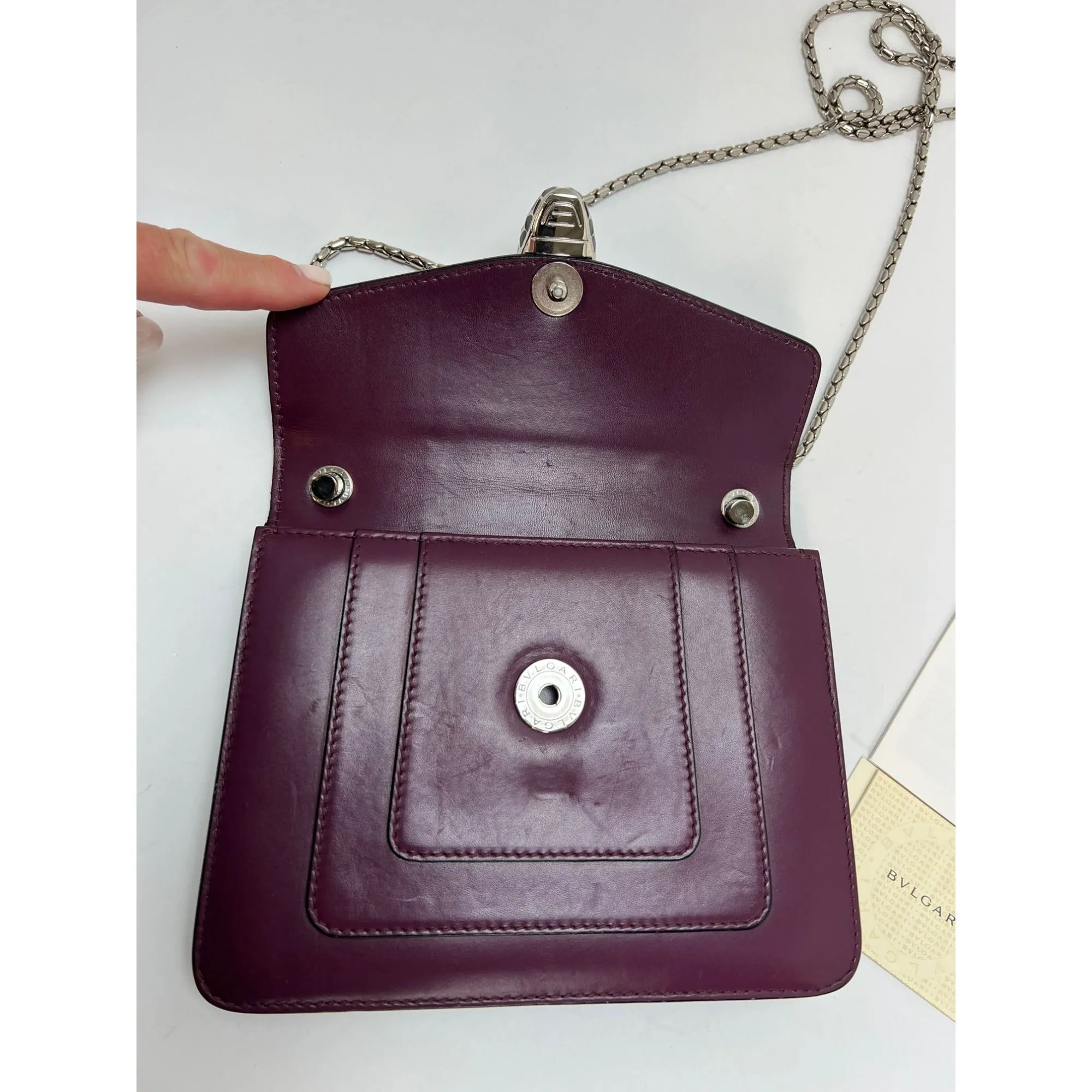 Bvlgari Calfskin Small Serpenti Forever Snake Plum Crossbody Bag