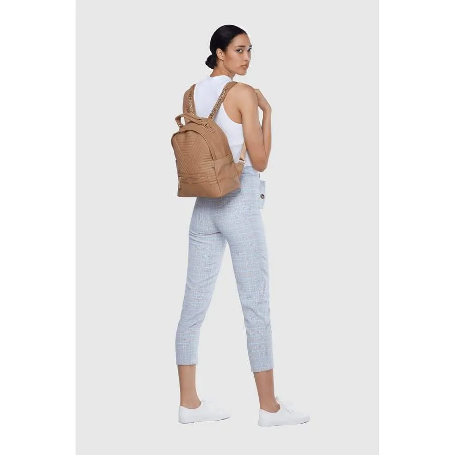 Camberwell Brown Quilted Vegan Laptop Backpack