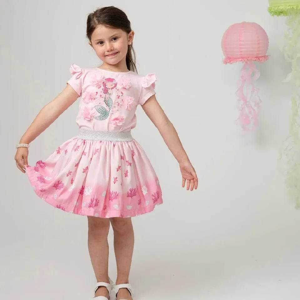 CARAMELO KIDS - Mermaid Skirt Set - Pink