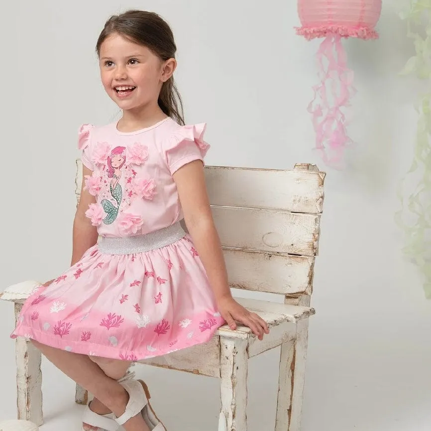 CARAMELO KIDS - Mermaid Skirt Set - Pink
