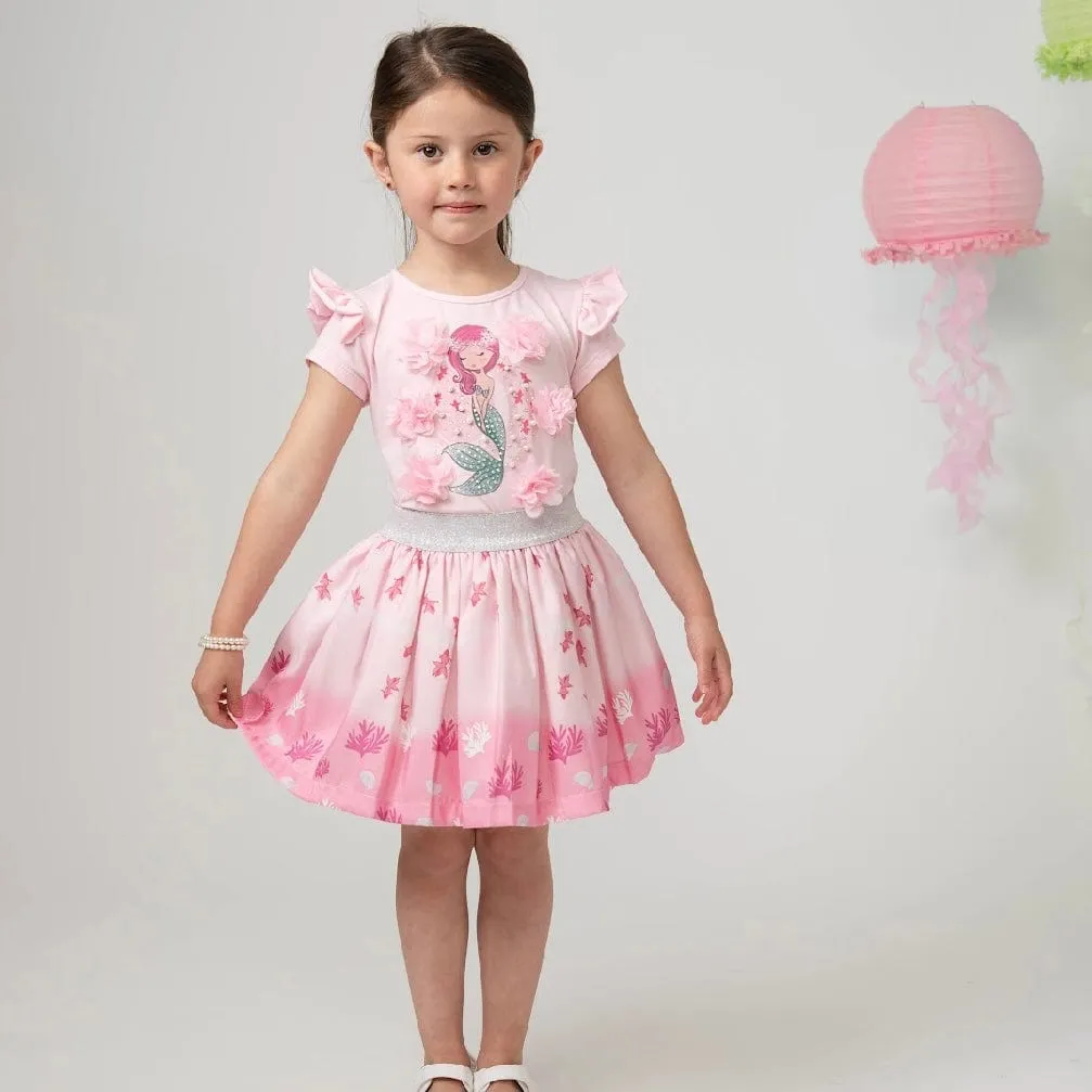 CARAMELO KIDS - Mermaid Skirt Set - Pink