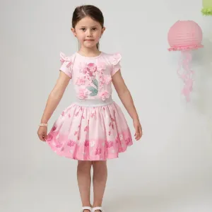 CARAMELO KIDS - Mermaid Skirt Set - Pink