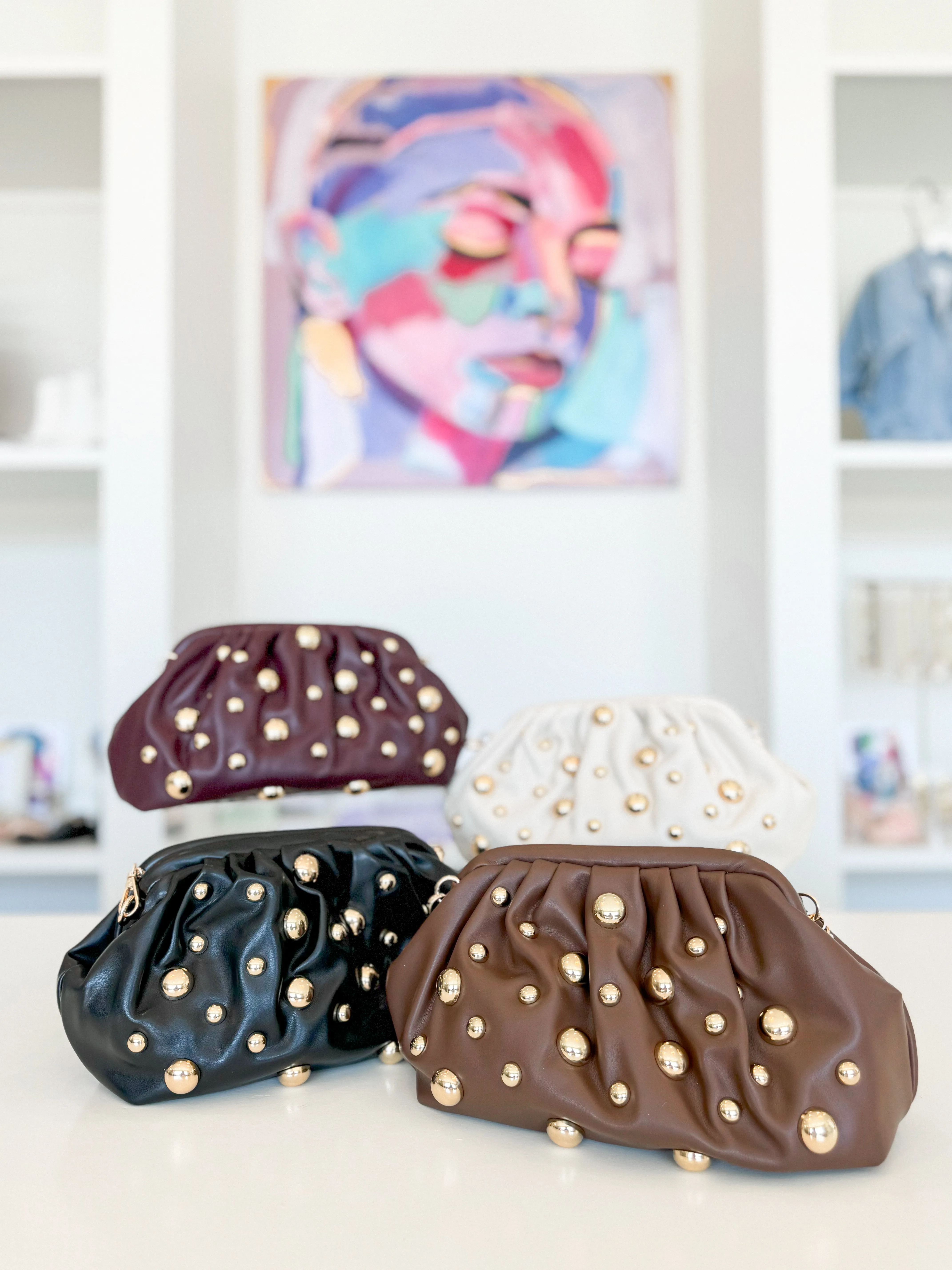 Carey Studded Clutch