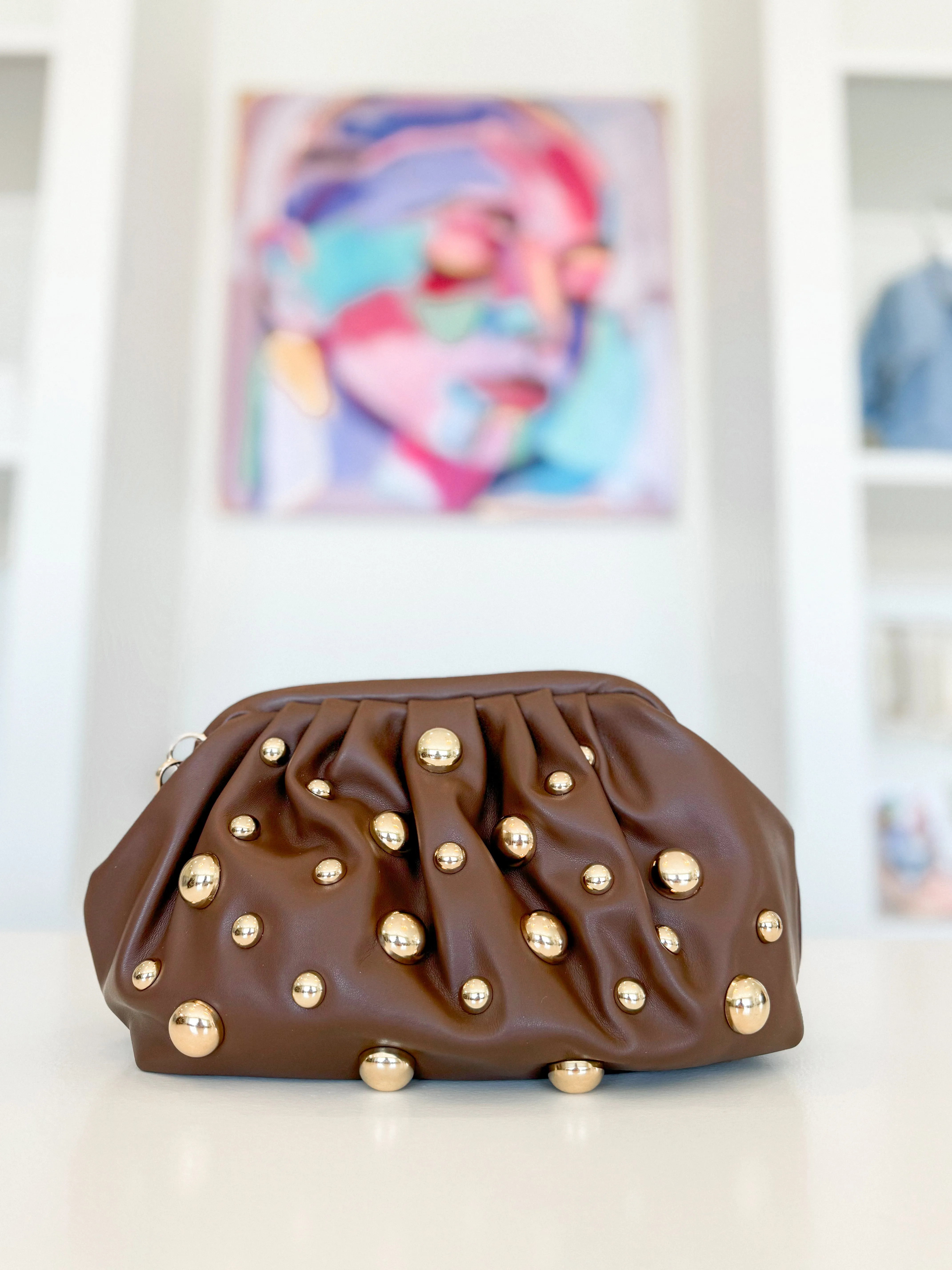 Carey Studded Clutch