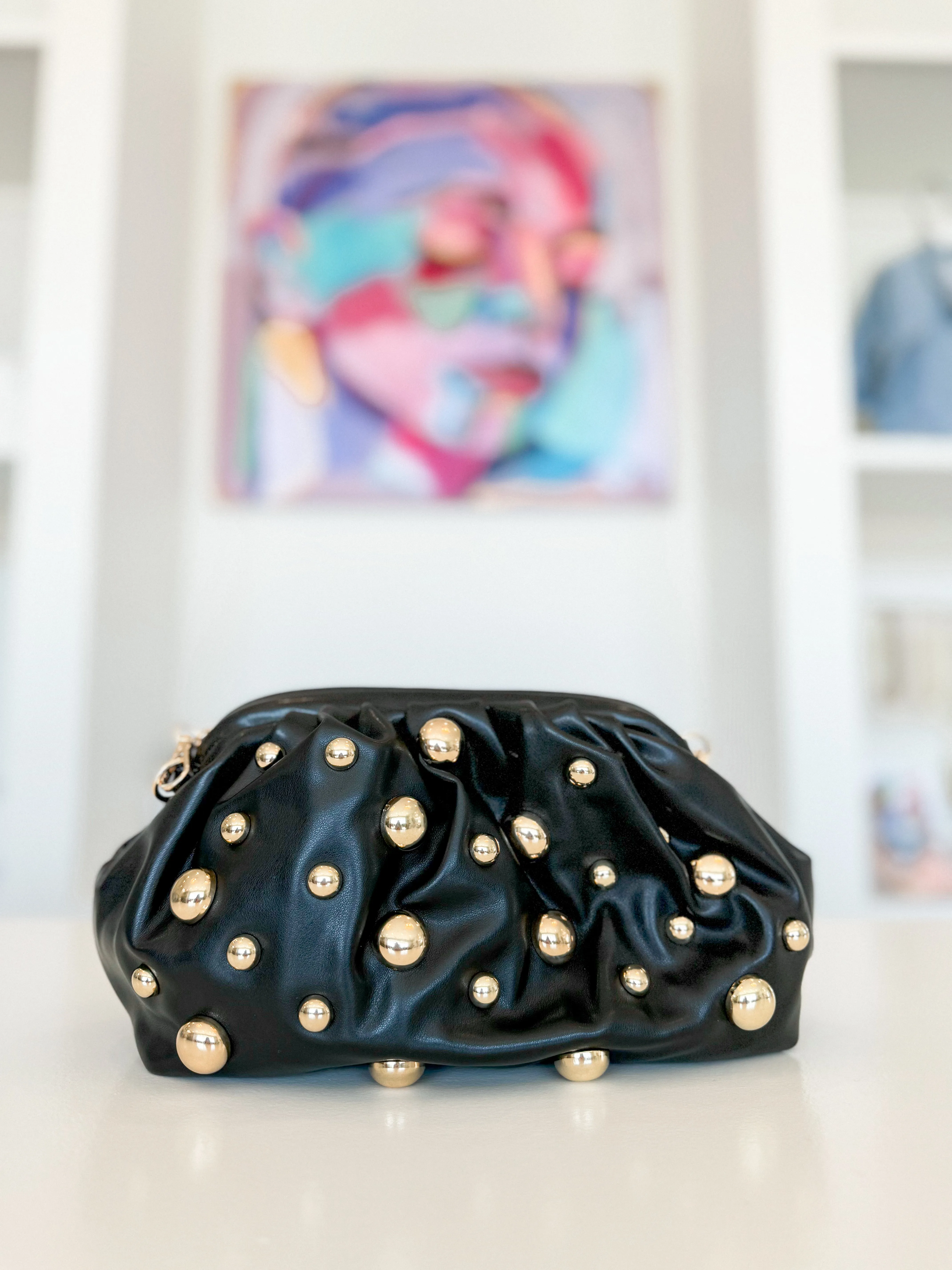 Carey Studded Clutch