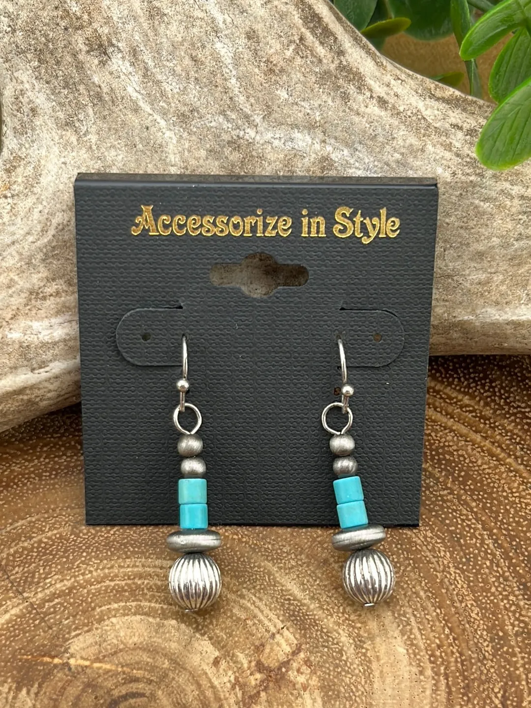 Cassiope 5 Strand Fashion Beaded Varied Navajo Necklace, Earrings & Bracelet - Turquoise