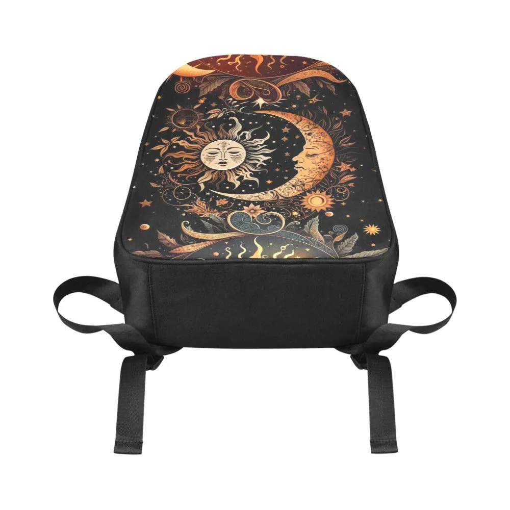 Celestial Moon Backpack, Bookbag (Select Size), School bag, Crescent Moons Stars