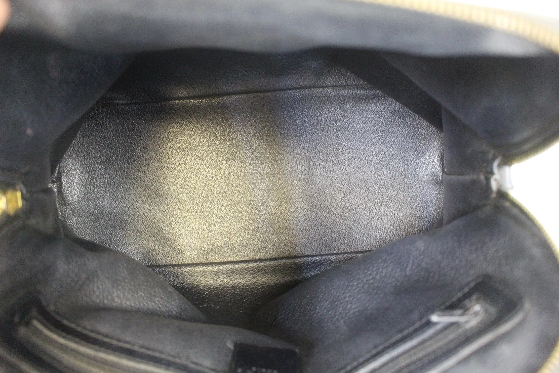 CELINE Macadam Pattern PVC Leather Black Satchel Bag
