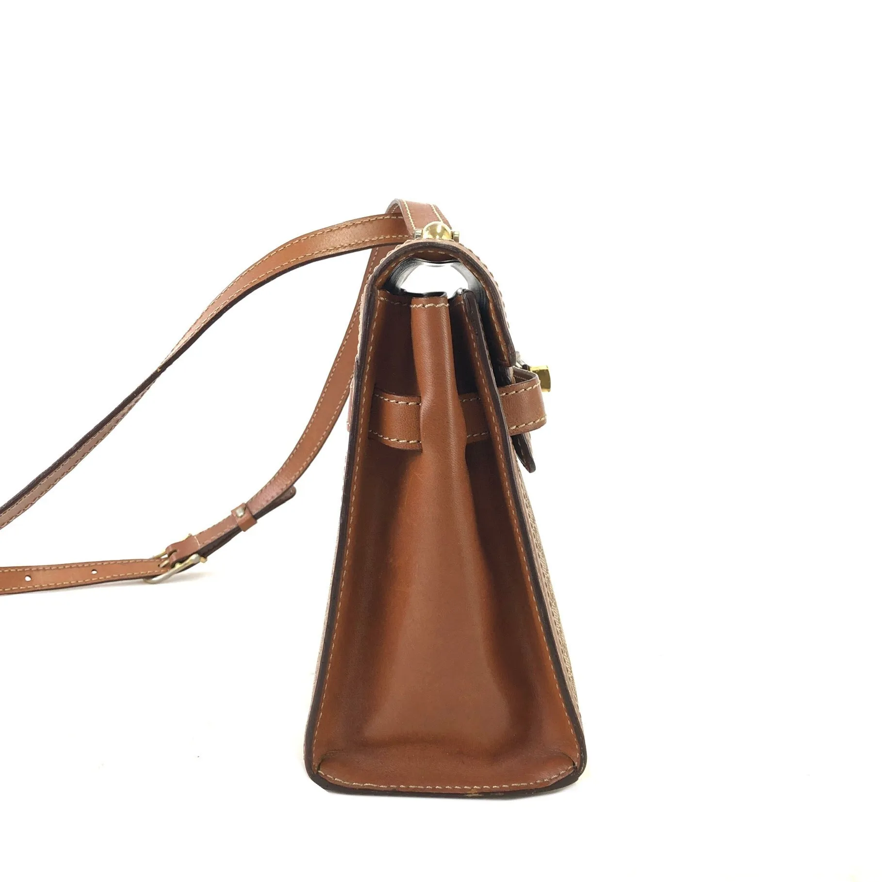 CELINE Macadam Turn lock Crossbody Shoulder bag Beige Vintage Old CELINE pm76z3