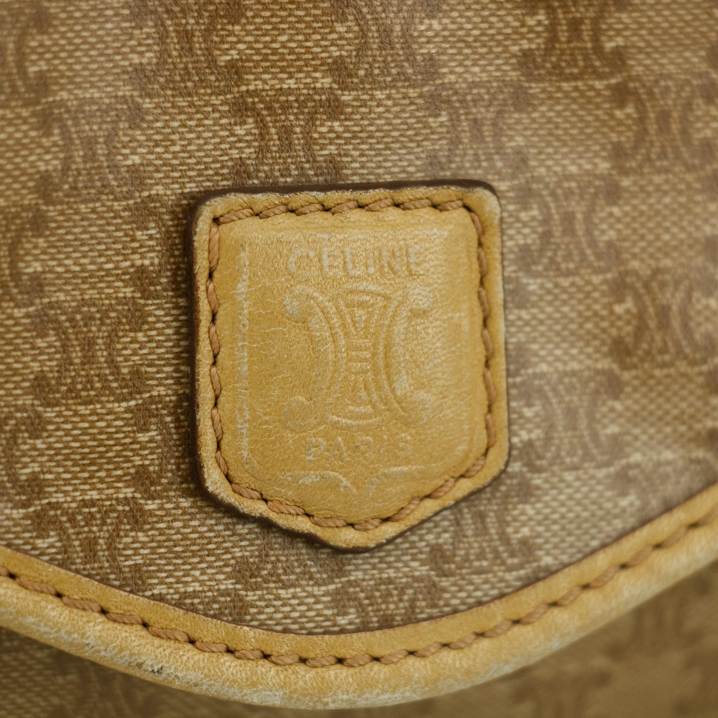 Celine Vintage Brown PVC Clutch Bag #3169