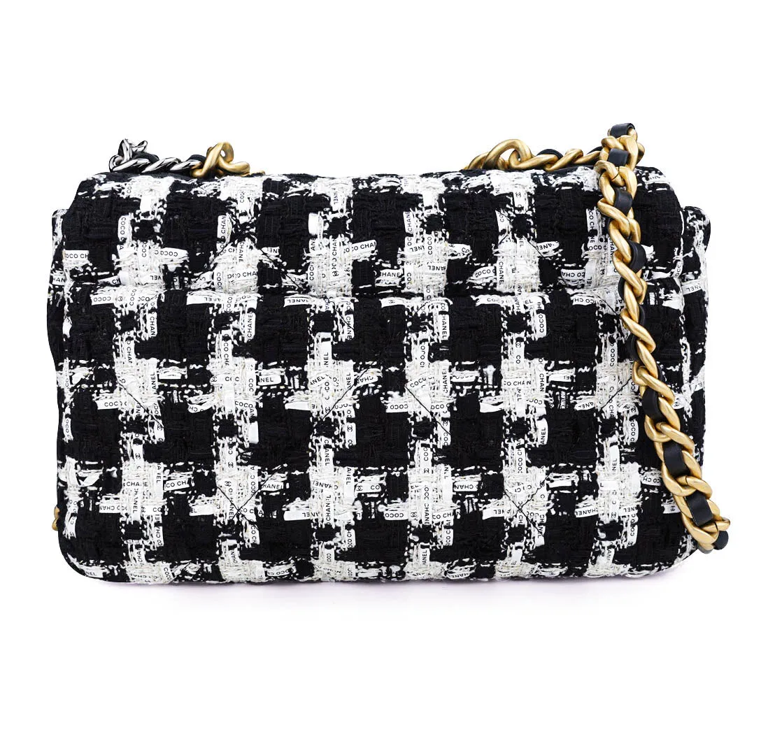 CHANEL 19 Small Flap Bag in Ribbon Houndstooth Tweed