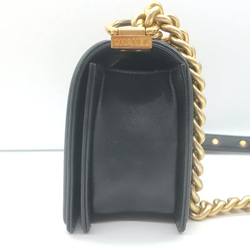 Chanel 2016 Small Boy Bag Black Quilted Leather Crossbody