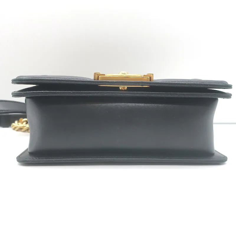 Chanel 2016 Small Boy Bag Black Quilted Leather Crossbody
