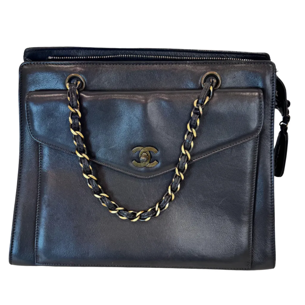 Chanel Black Shopping Tote