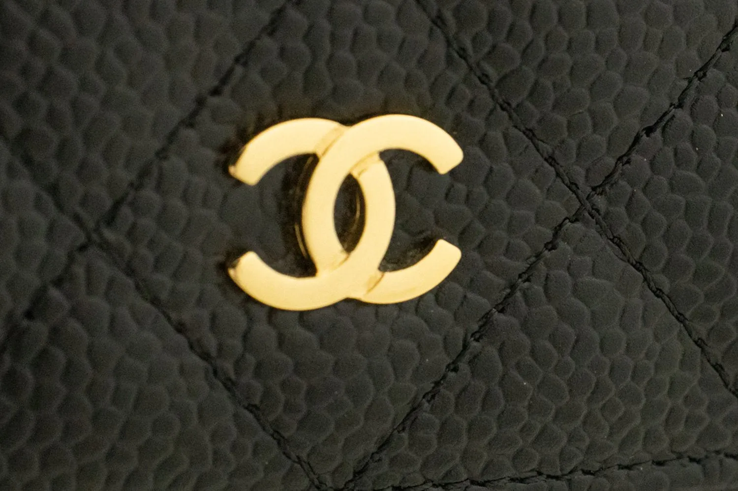 CHANEL Caviar Wallet On Chain WOC Black Shoulder Bag Crossbody n30