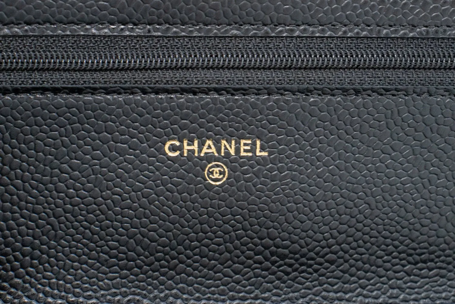 CHANEL Caviar Wallet On Chain WOC Black Shoulder Bag Crossbody n30
