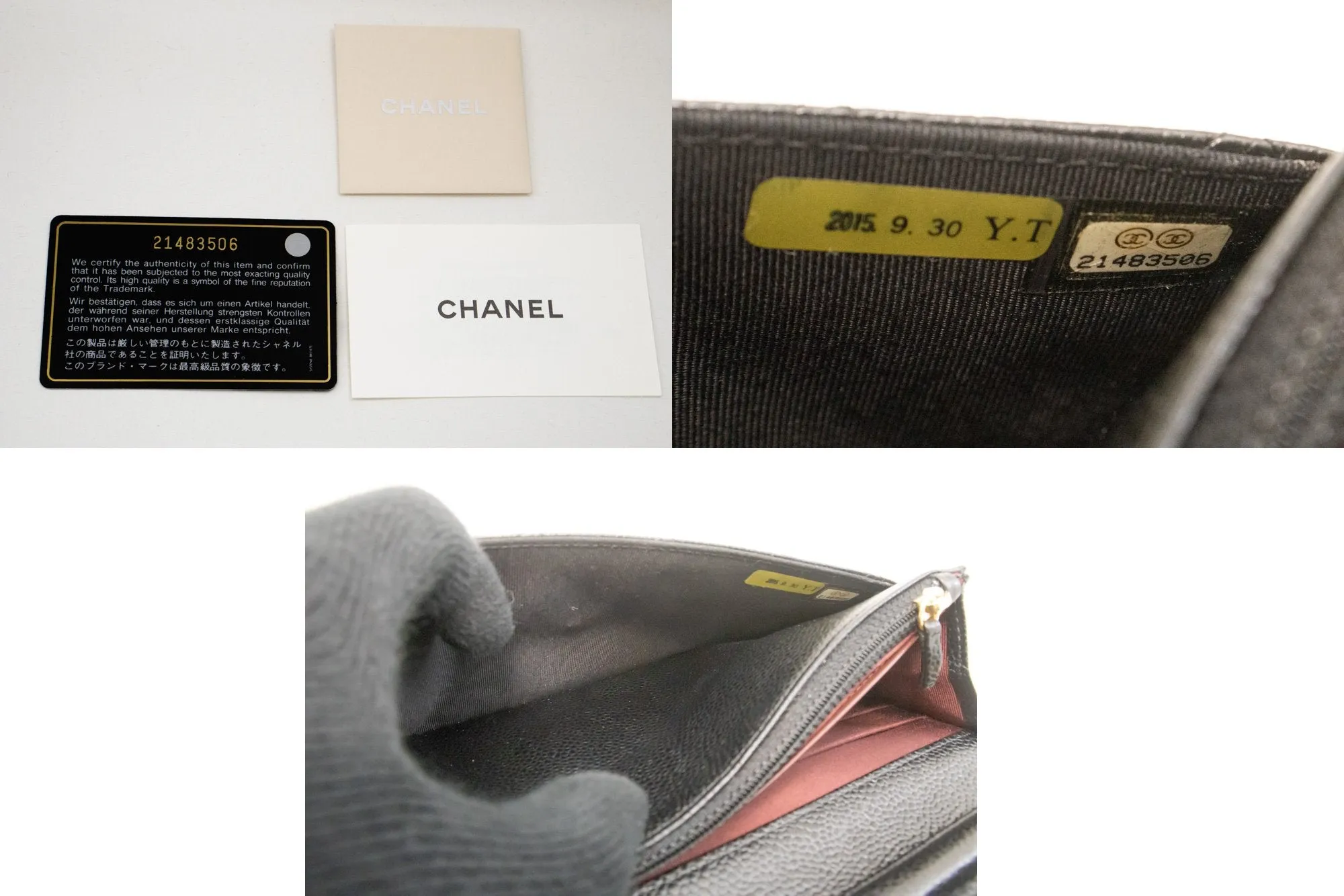 CHANEL Caviar Wallet On Chain WOC Black Shoulder Bag Crossbody n30