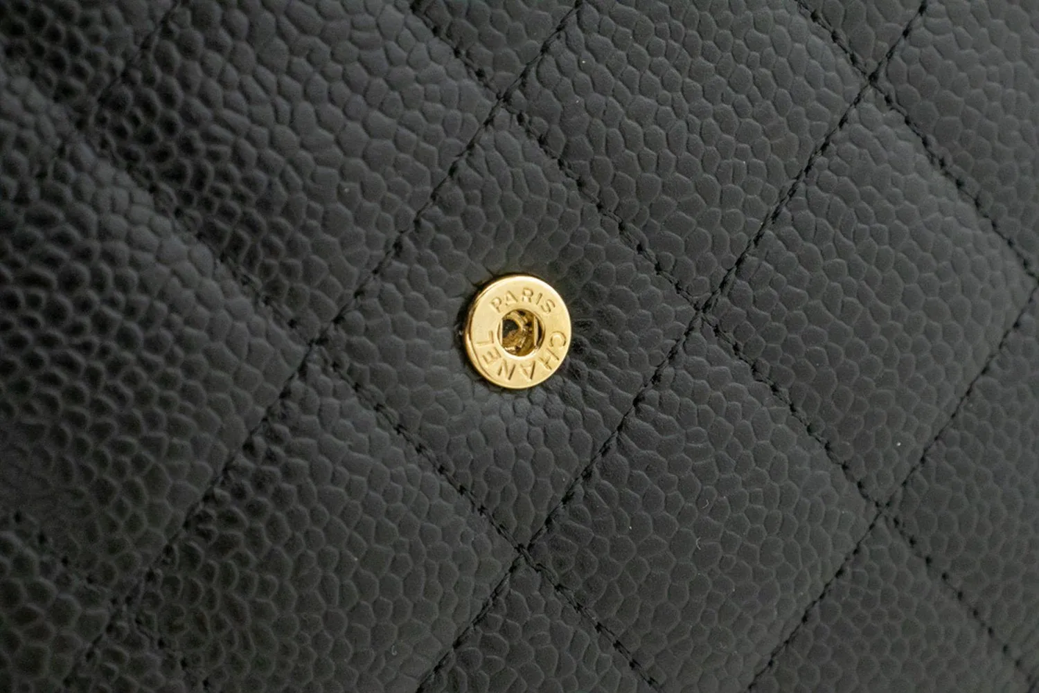 CHANEL Caviar Wallet On Chain WOC Black Shoulder Bag Crossbody n30
