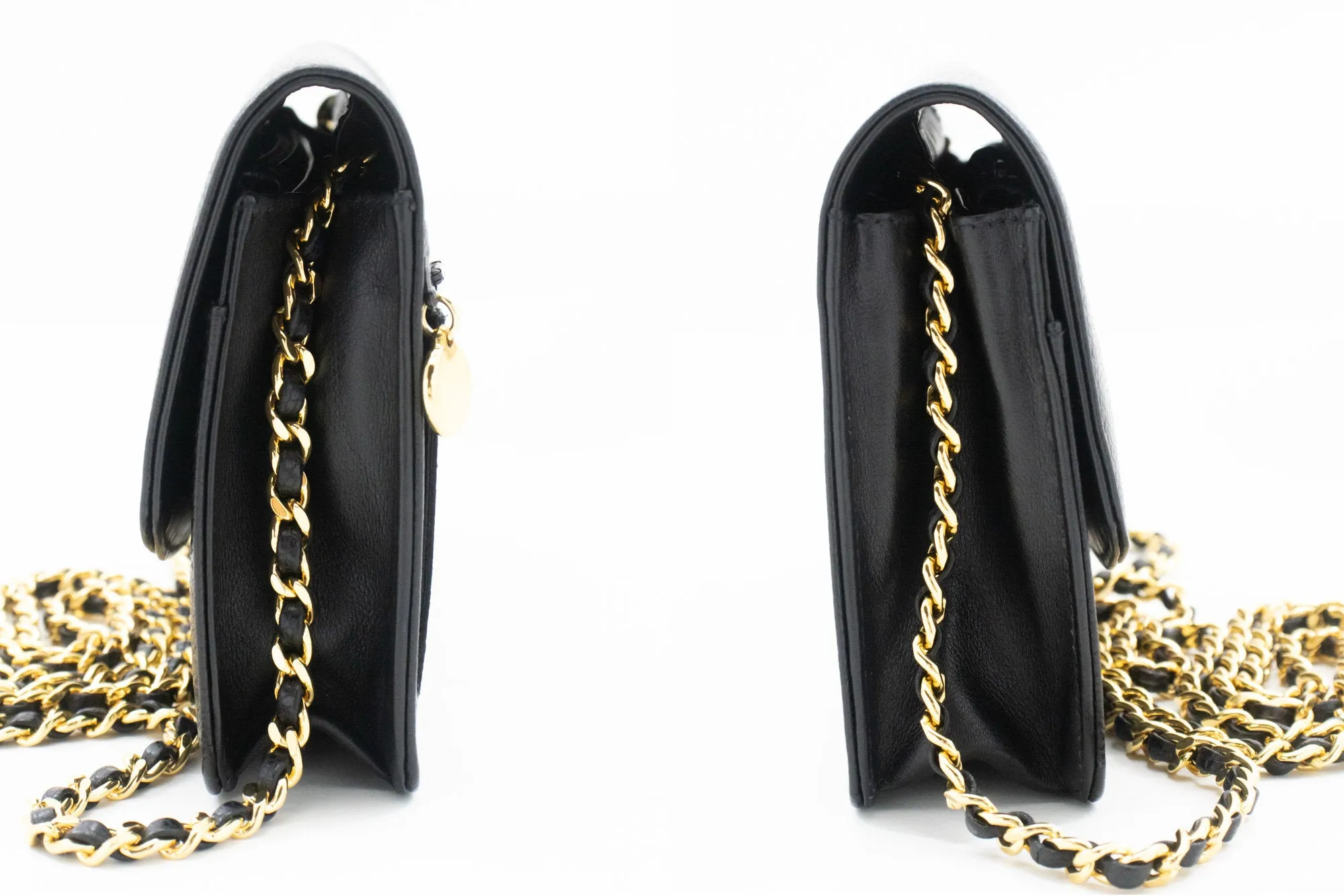 CHANEL Caviar Wallet On Chain WOC Black Shoulder Bag Crossbody n84