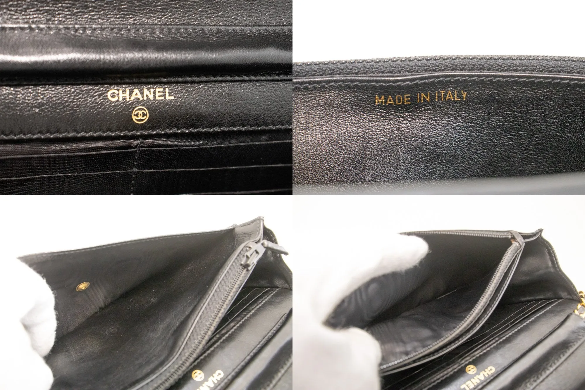CHANEL Caviar Wallet On Chain WOC Black Shoulder Bag Crossbody n84