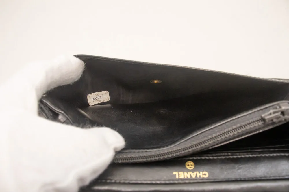 CHANEL Caviar Wallet On Chain WOC Black Shoulder Bag Crossbody n84