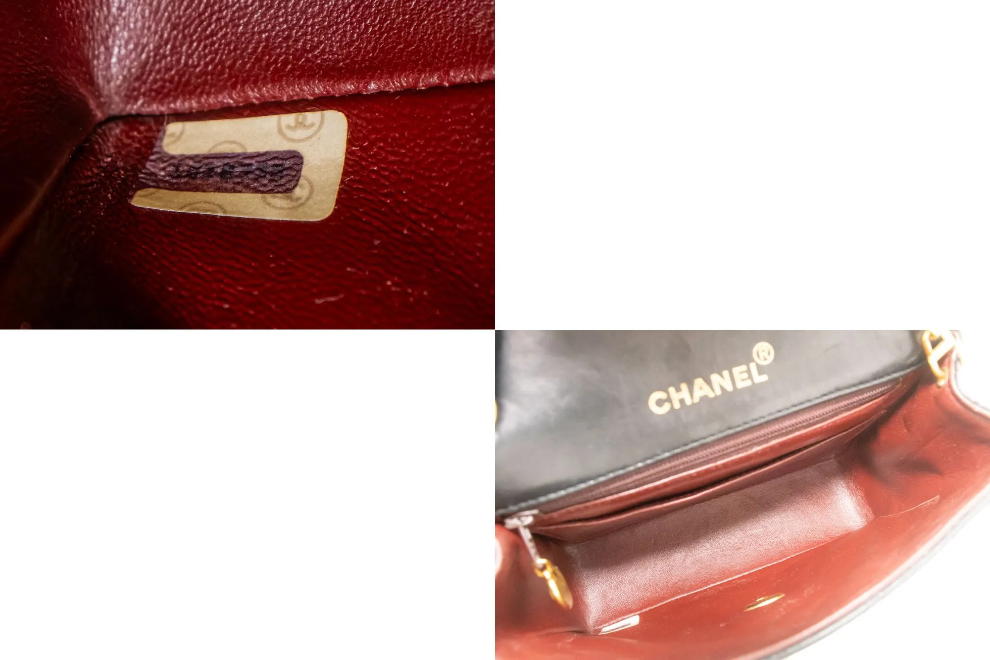 CHANEL Mini Square Small Chain Shoulder Bag Crossbody Black Lamb n81