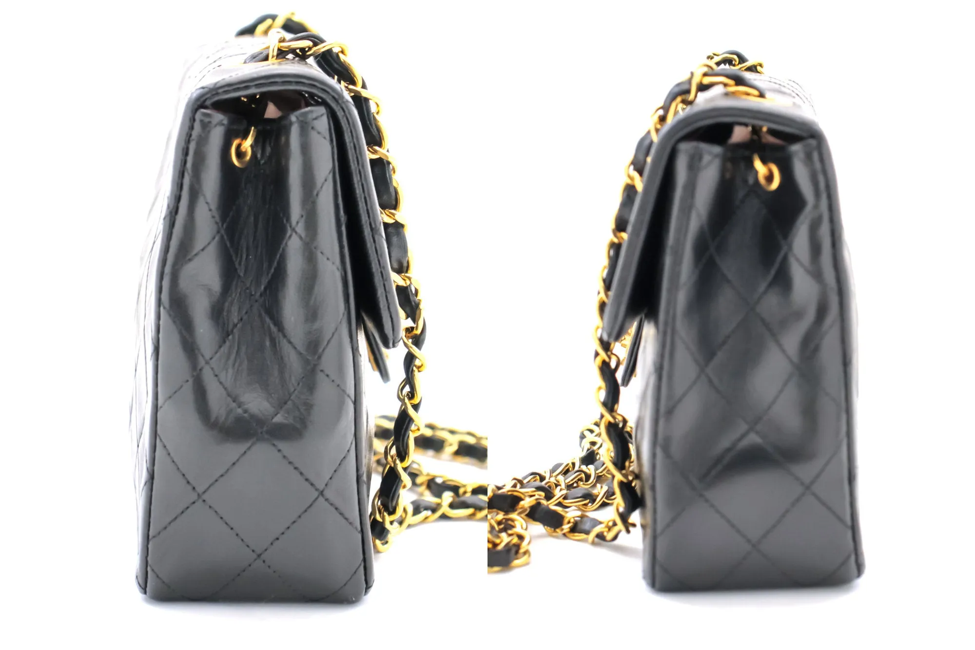 CHANEL Mini Square Small Chain Shoulder Bag Crossbody Black Quilt g36