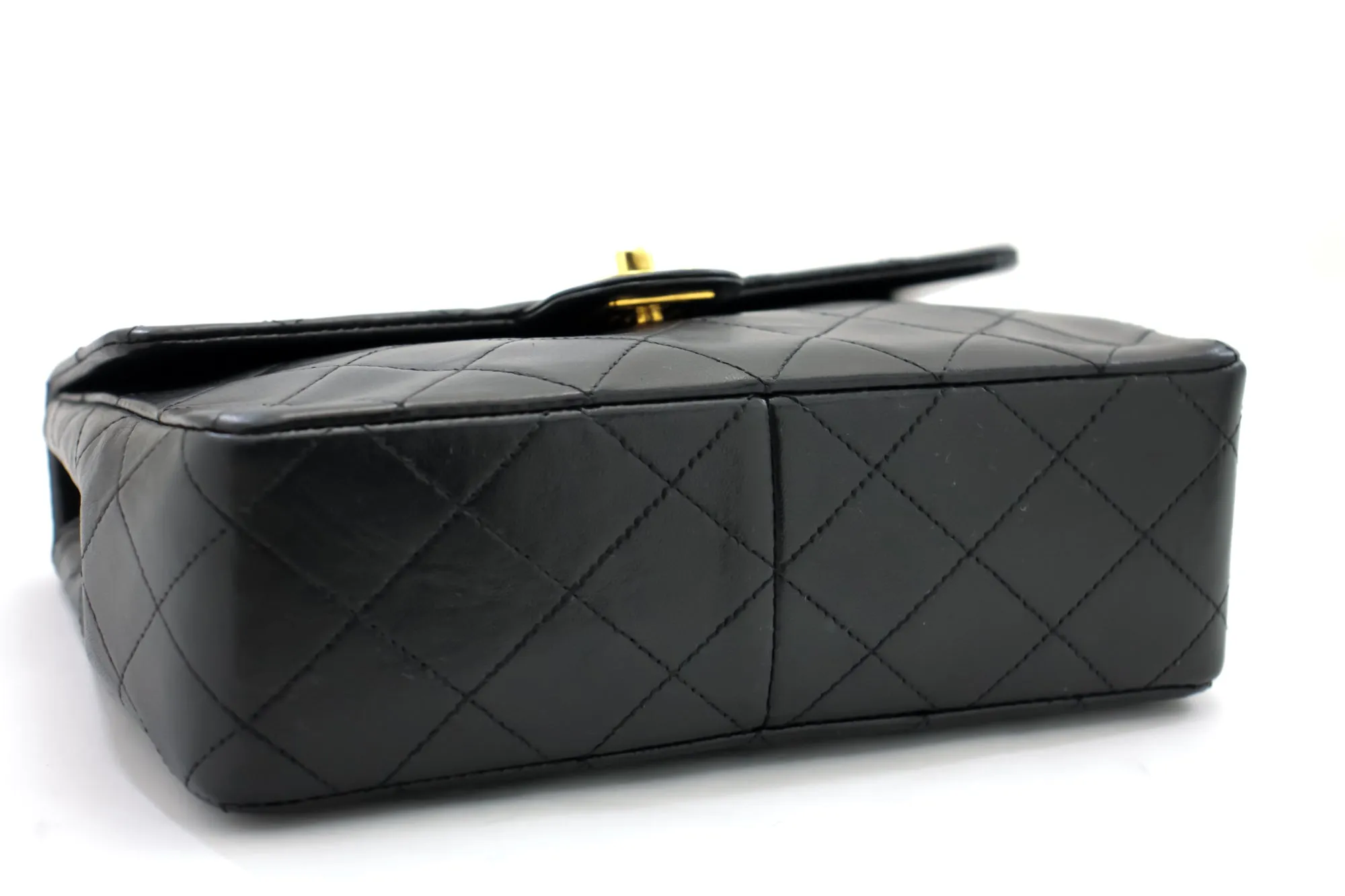 CHANEL Mini Square Small Chain Shoulder Bag Crossbody Black Quilt g36