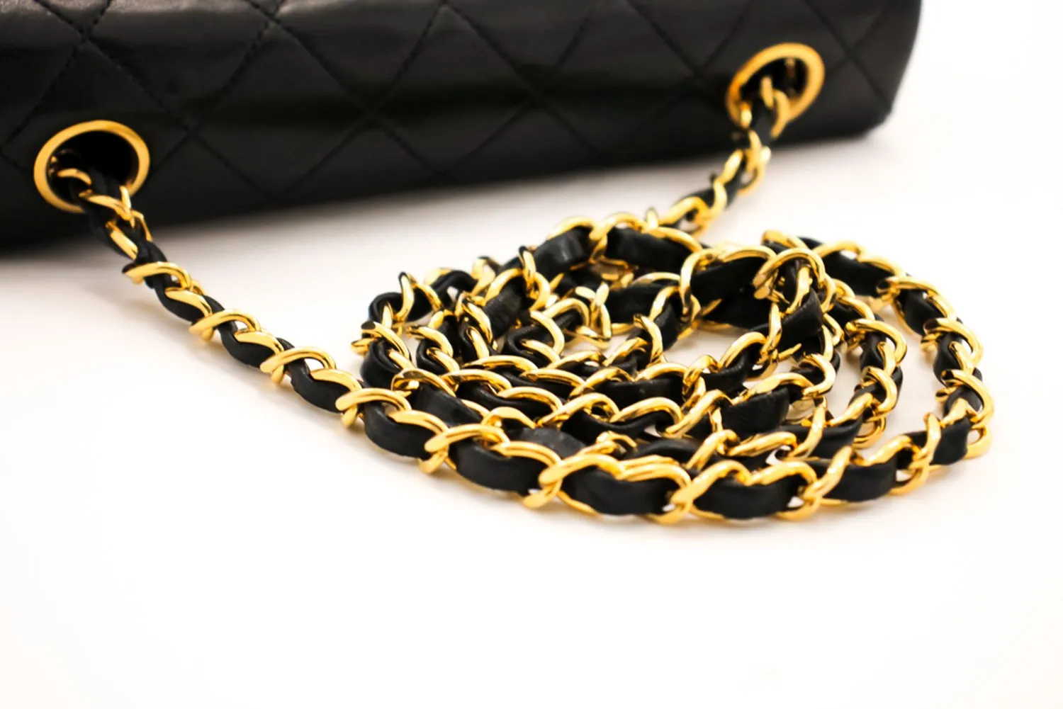 CHANEL Mini Square Small Chain Shoulder Bag Crossbody Black Quilt g36