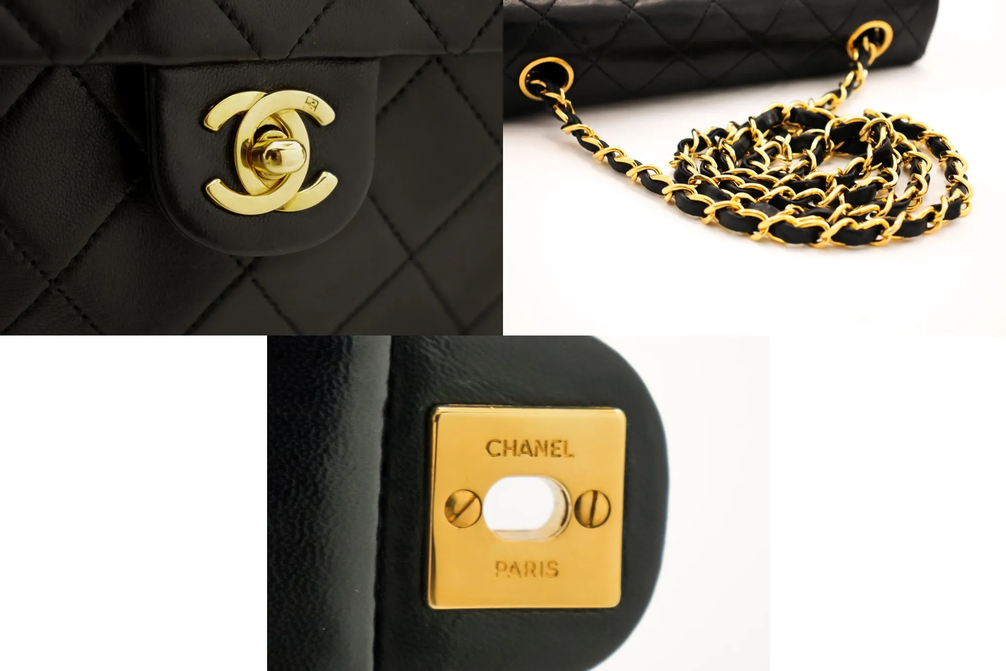 CHANEL Mini Square Small Chain Shoulder Bag Crossbody Black Quilt g36