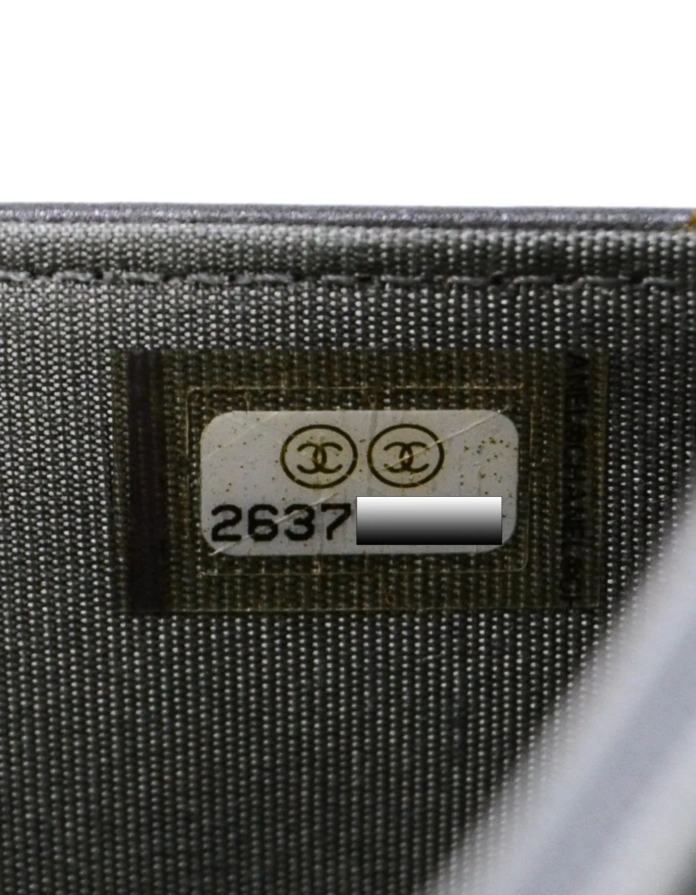 Chanel Silver Lambskin Pearl Wallet On Chain WOC Crossbody Bag