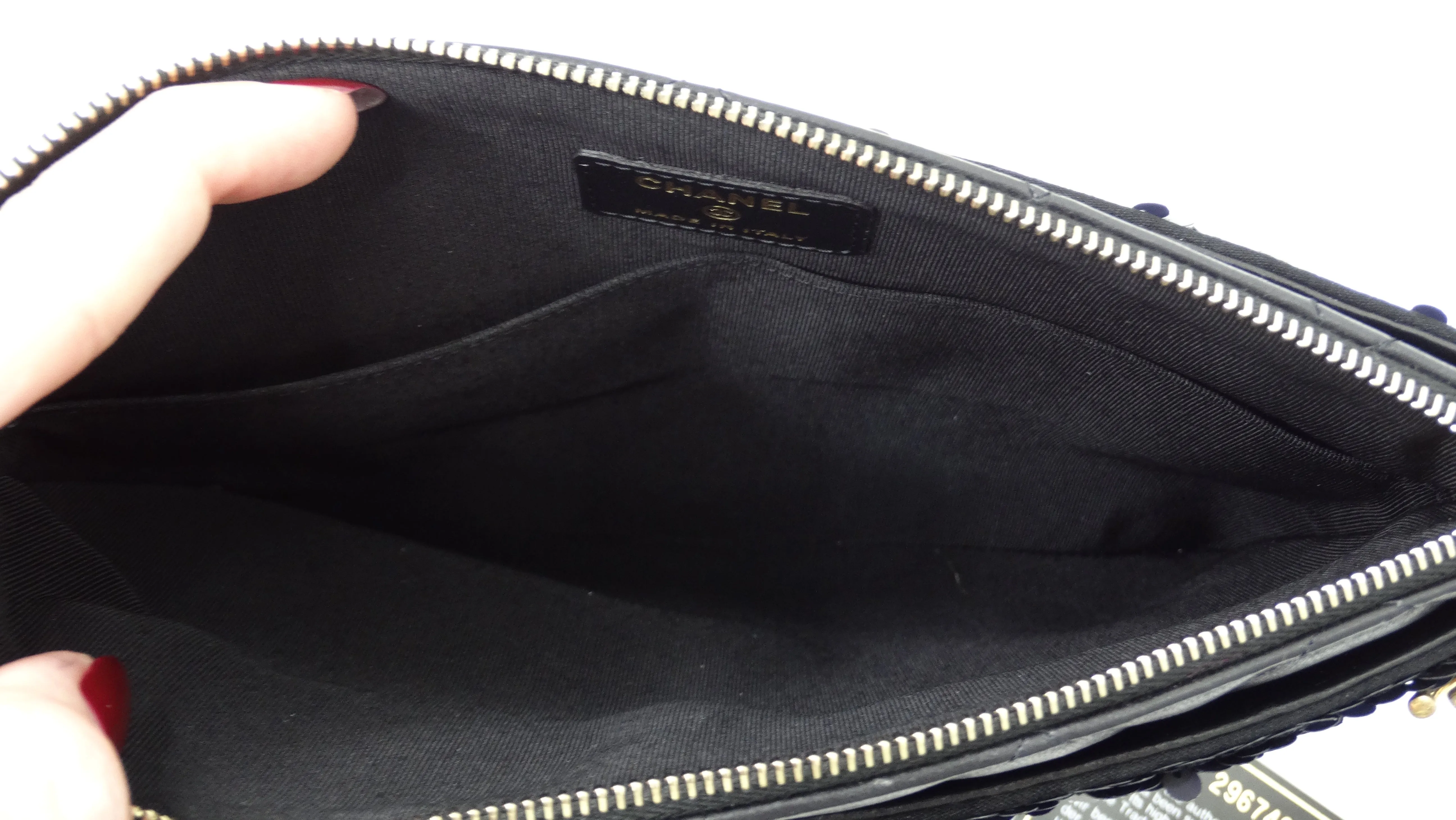 Chanel Textured Sequin and Quilted Leather Clutch