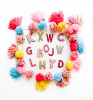 Chenille Alphabet Letter Stickers - Pack of 58 Assorted Letters