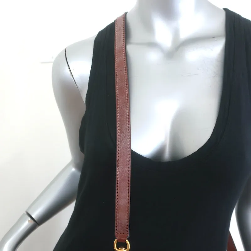 Chloe Marcie Medium Perforated Leather Shoulder Bag Brown Leather Crossbody
