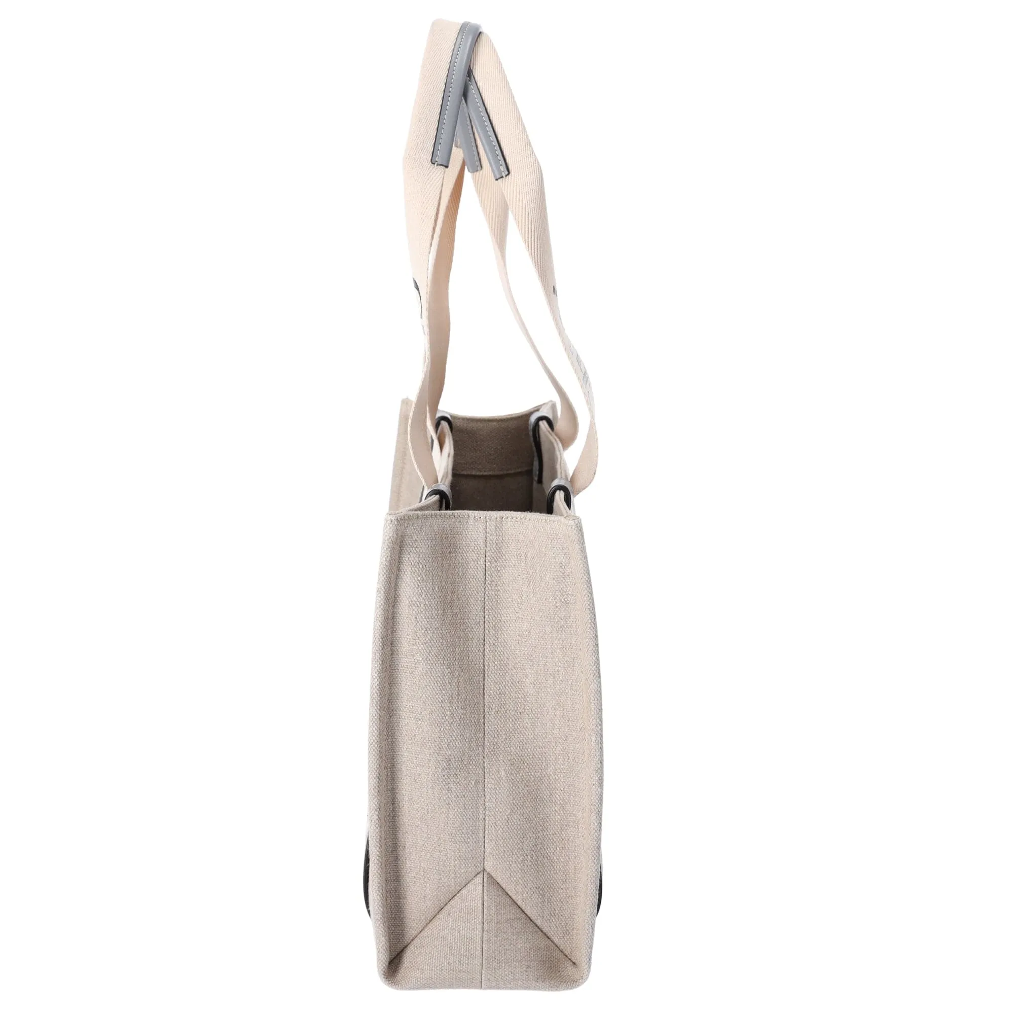 Chloe Woody Medium Tote Bag Tote Bag Beige Gray Multi Canvas Leather