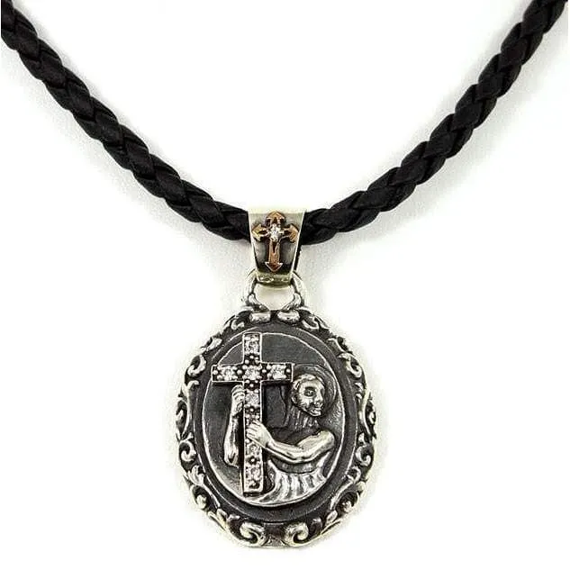 Christian Mary Cross Sterling Silver Pendant